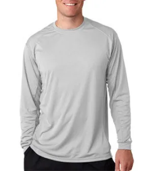 4404 Badger Adult BT5 Long-Sleeve Performance Tee Silver