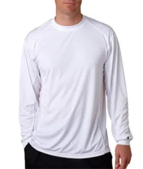 4404 Badger Adult BT5 Long-Sleeve Performance Tee White