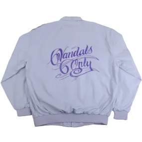 594 - Vandals Only Men's Jacket, Light Grey w/ Purple Print