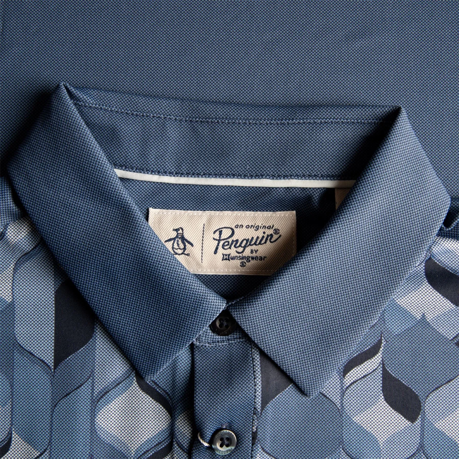 70's Oxford Block Golf Polo Black Iris - AW23