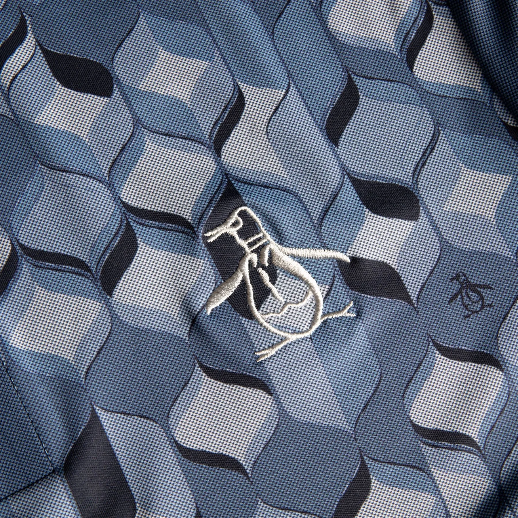 70's Oxford Block Golf Polo Black Iris - AW23