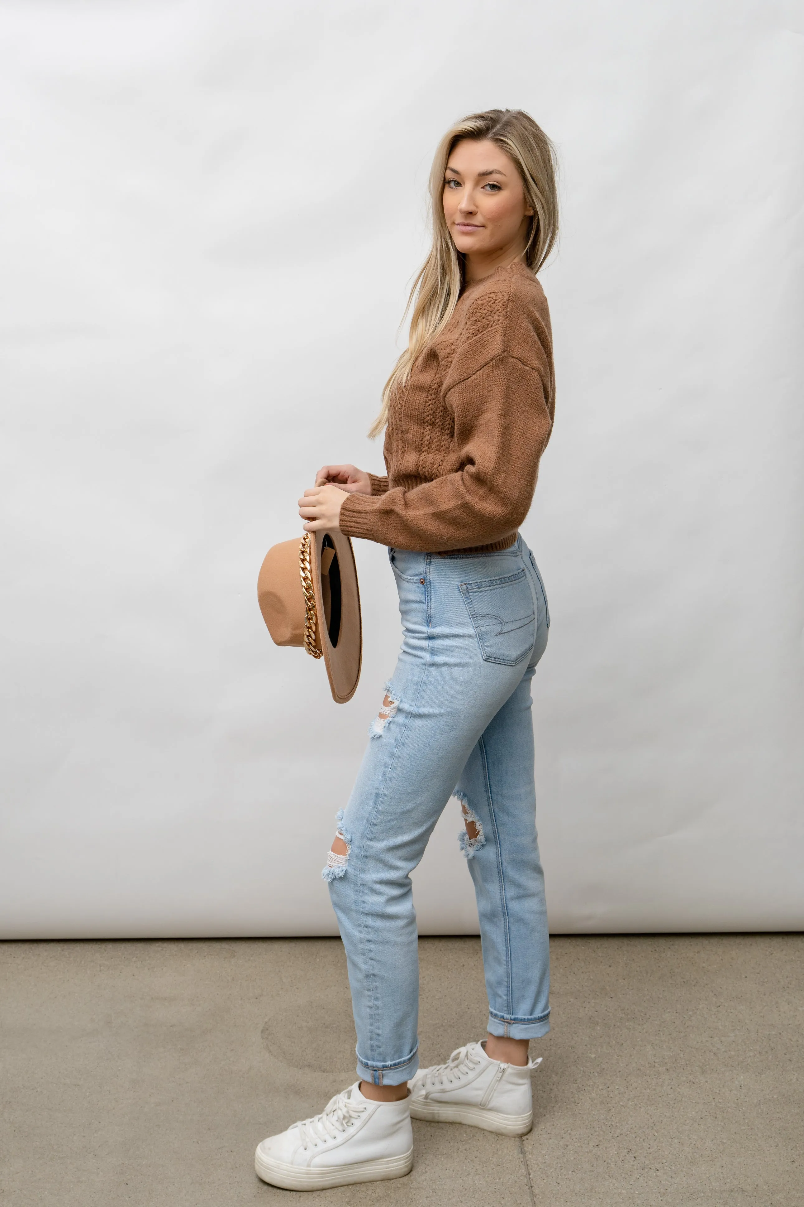 Adrian Knit Sweater -  CARAMEL