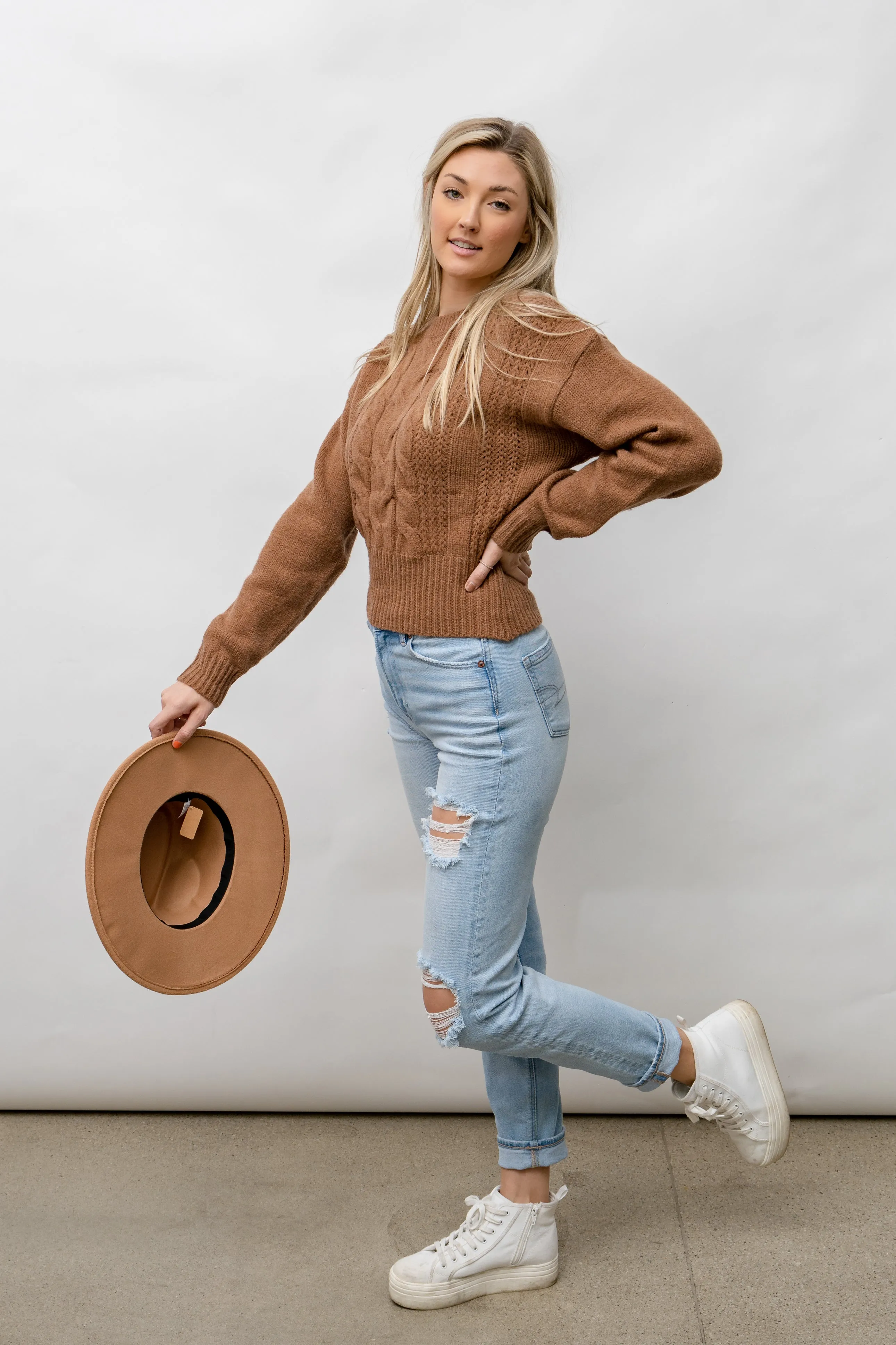 Adrian Knit Sweater -  CARAMEL