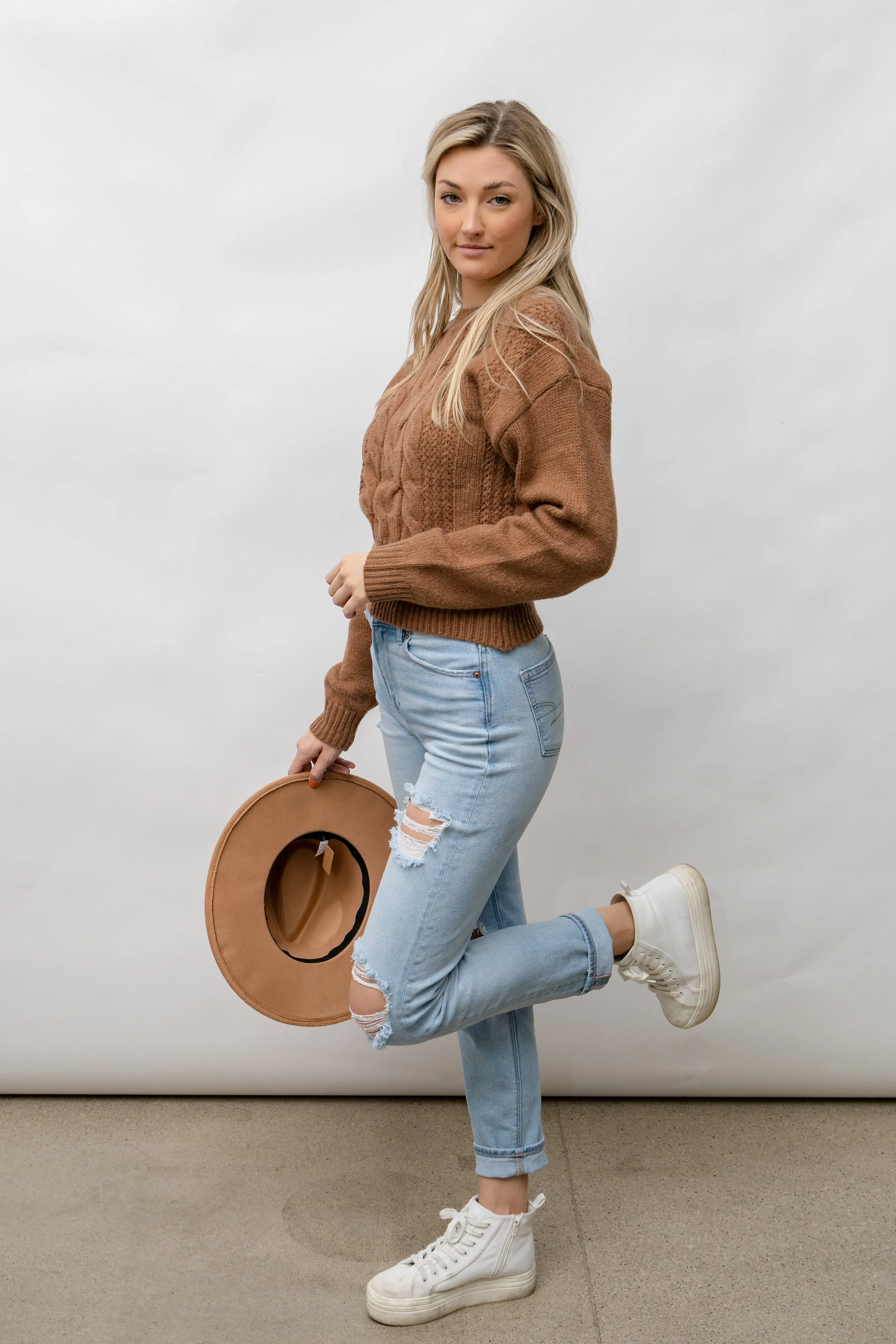 Adrian Knit Sweater -  CARAMEL