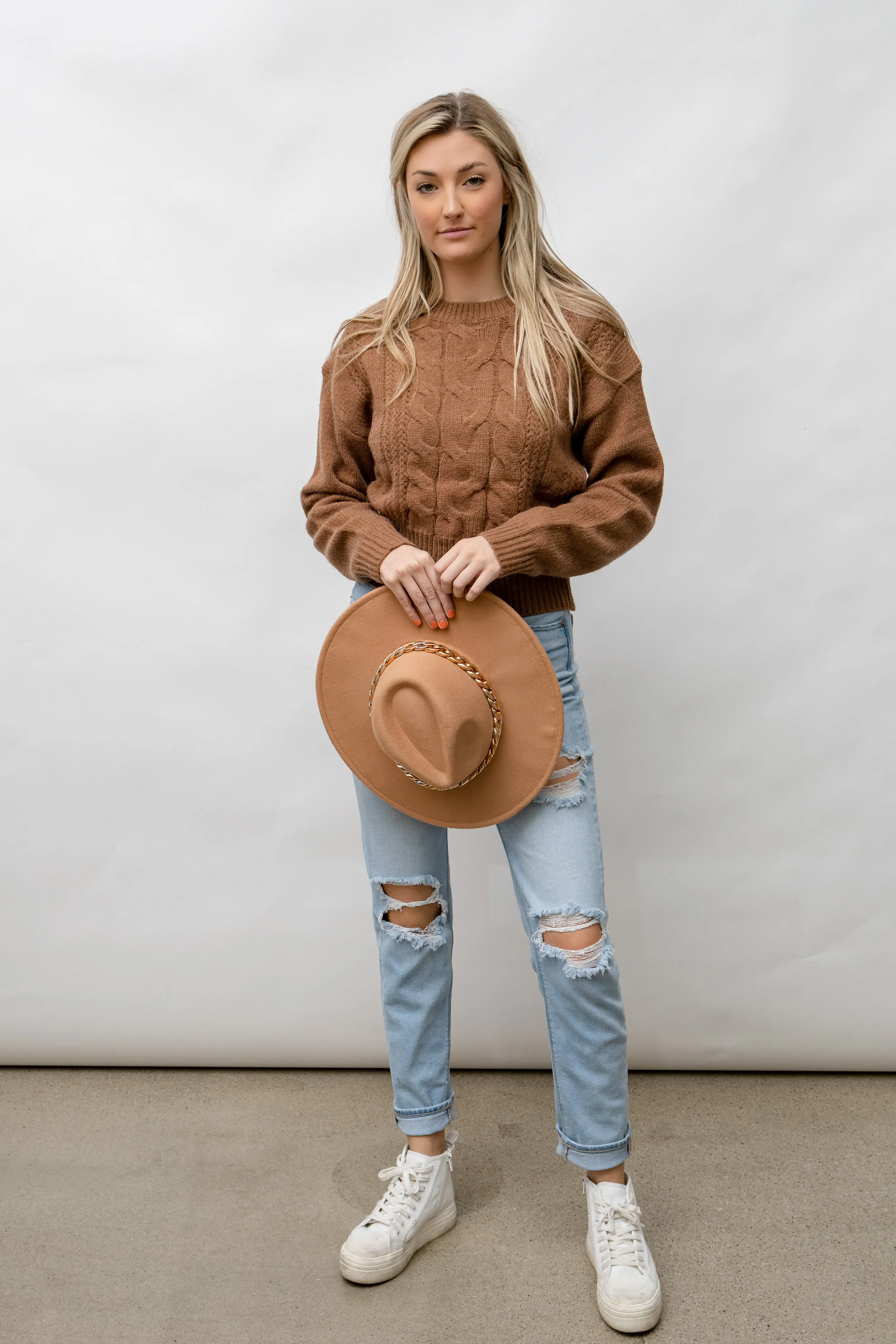 Adrian Knit Sweater -  CARAMEL