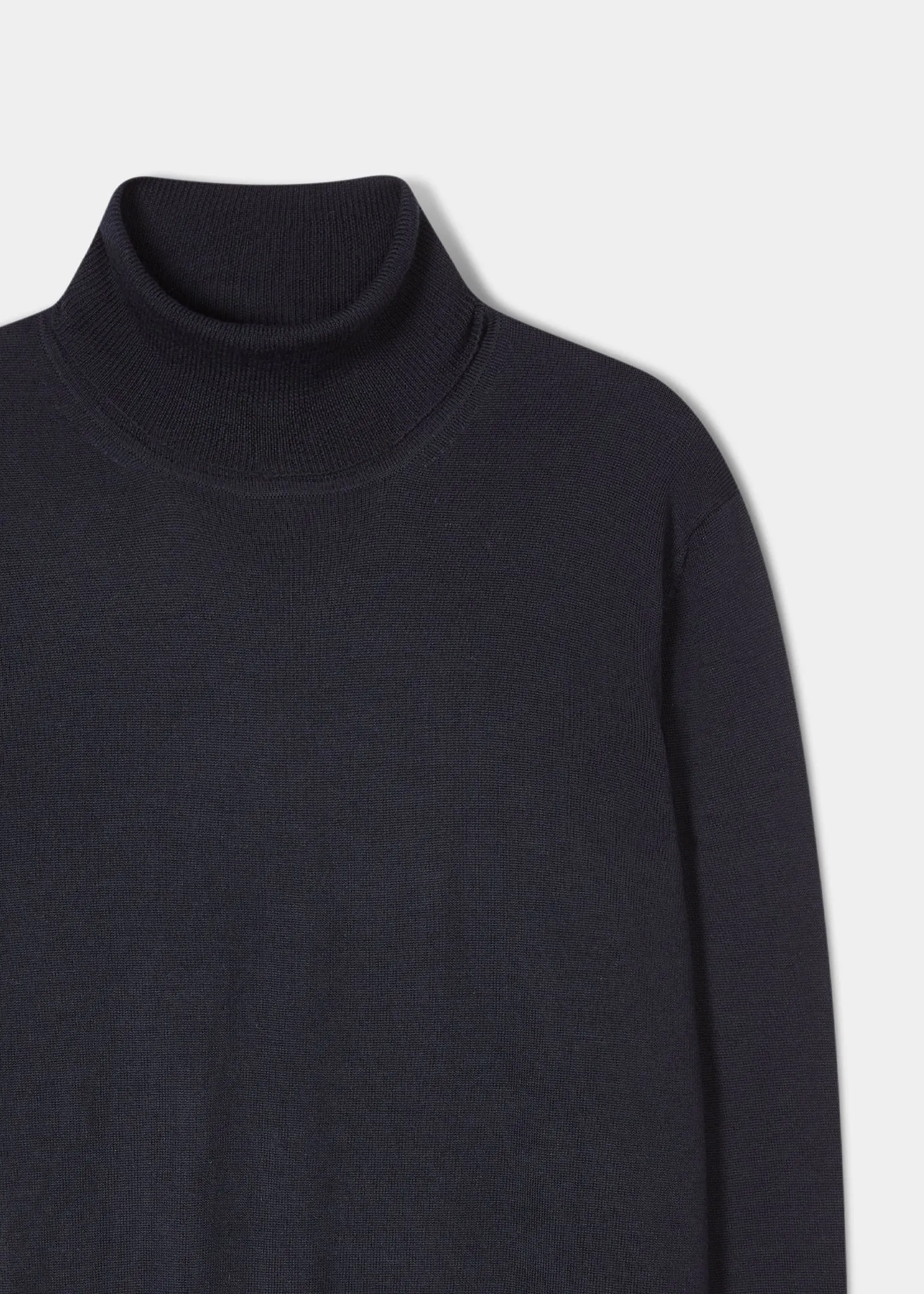 Alan Paine - Linton Merino Long Sleeve Roll Neck - Dark Navy