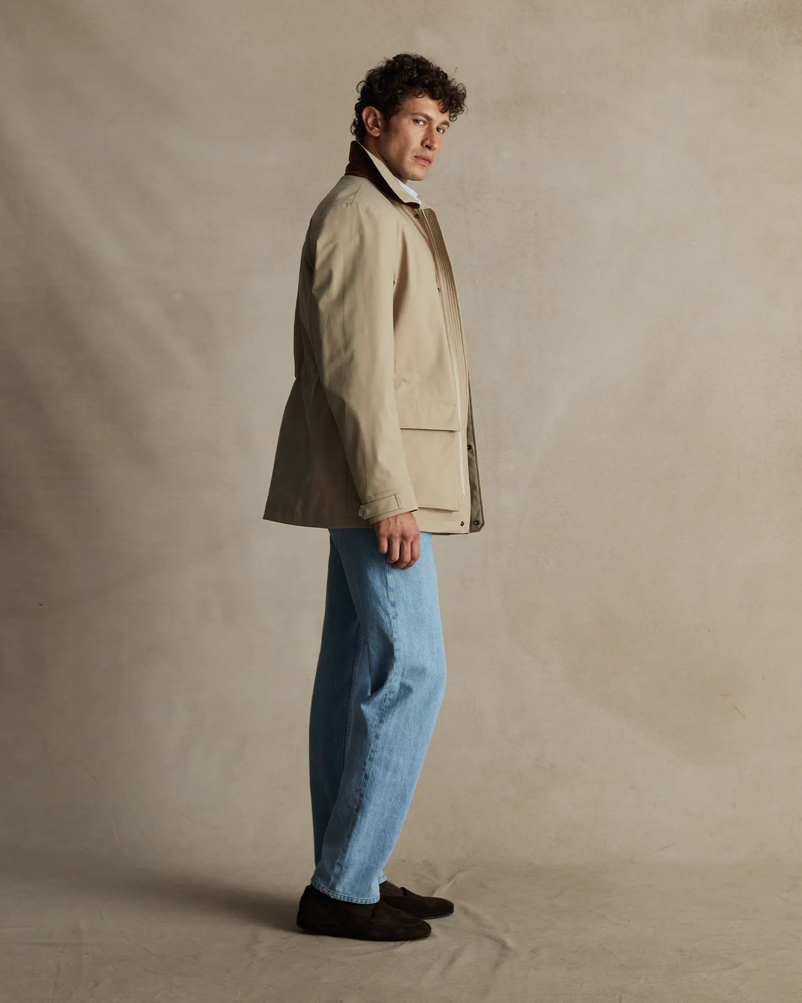 Beige Technical Field Jacket