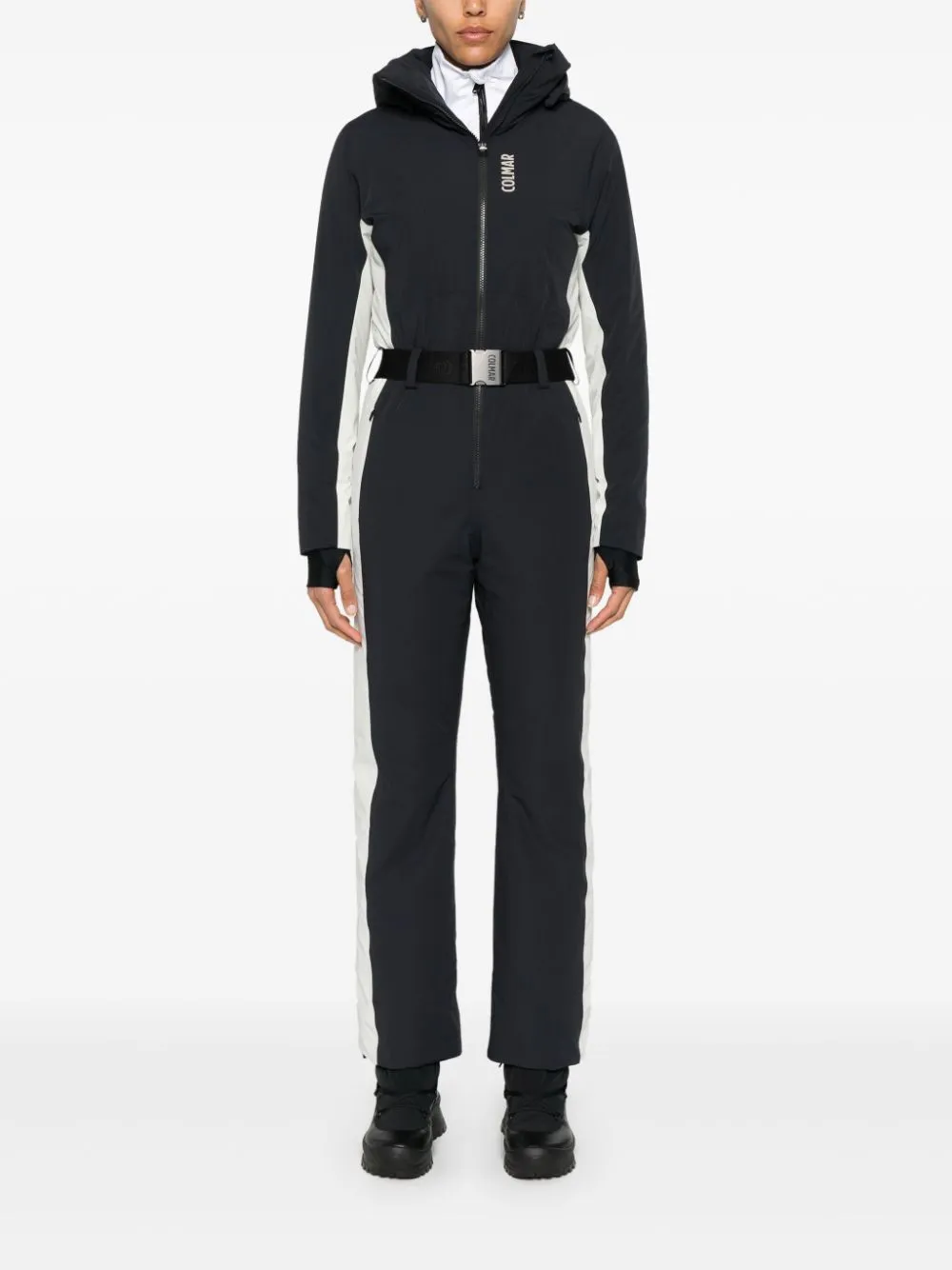 belted ski all-in-one