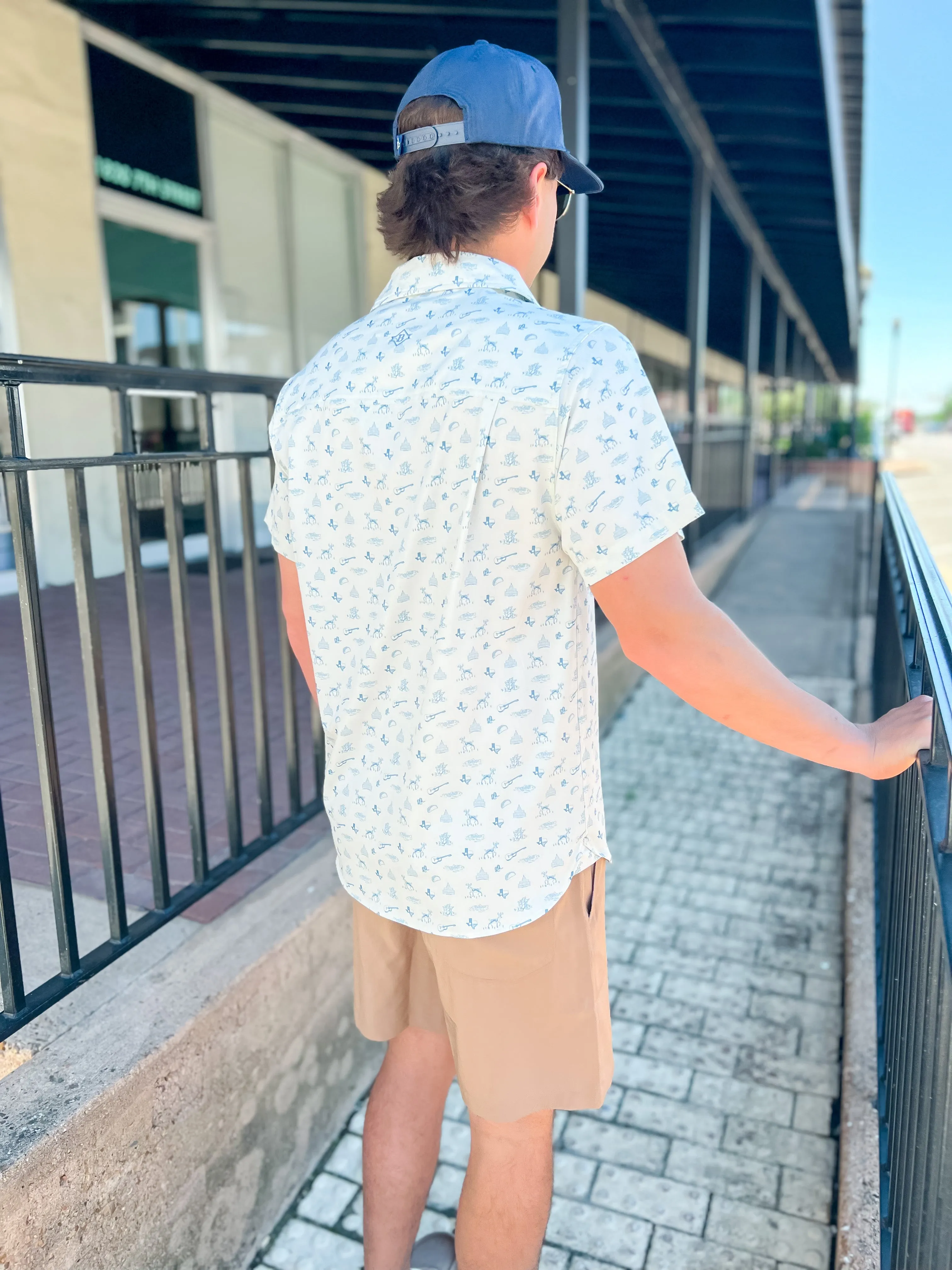 [Burlebo]Performance Button Up - Lone Star State