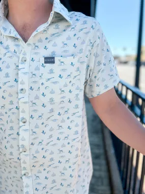 [Burlebo]Performance Button Up - Lone Star State
