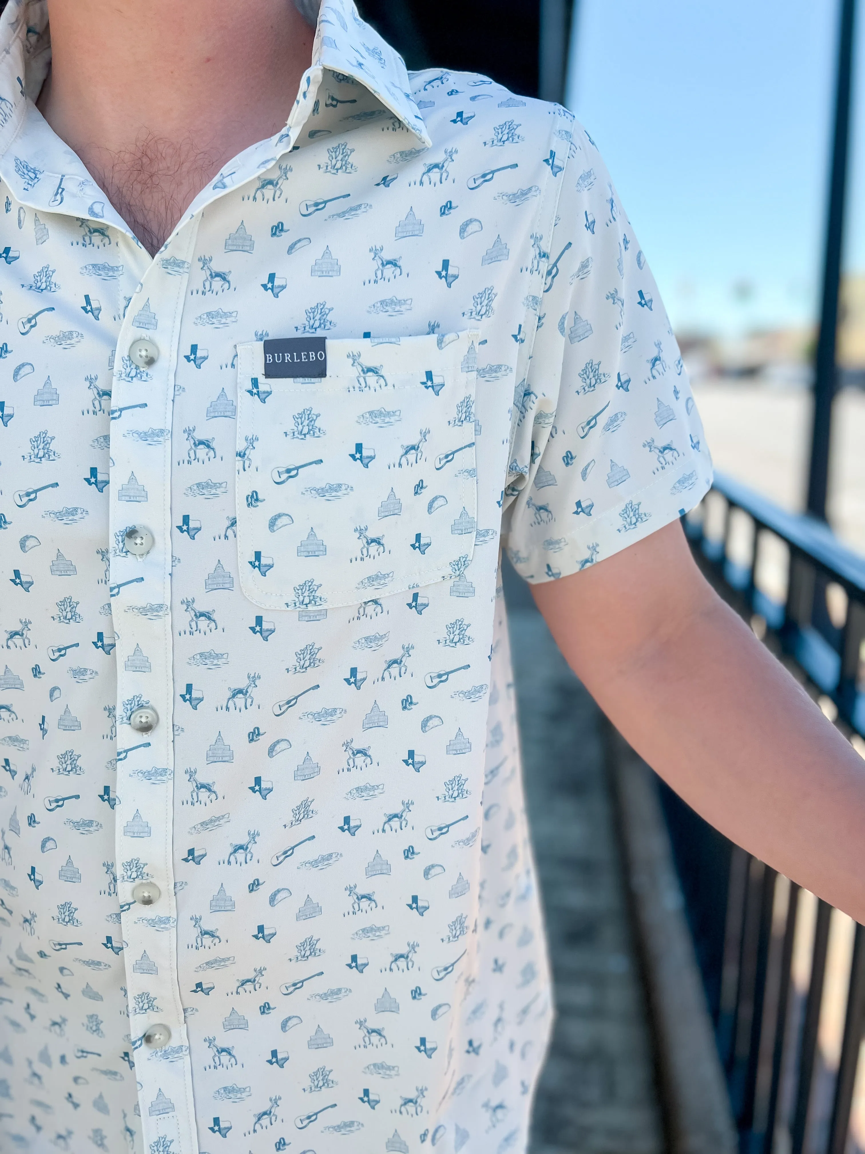 [Burlebo]Performance Button Up - Lone Star State
