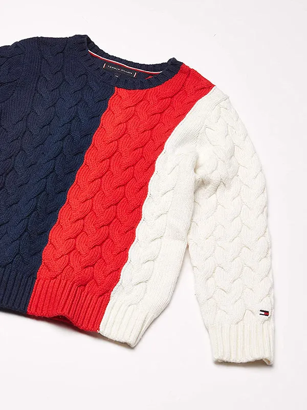 Cable Colorblock Sweater