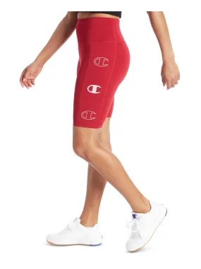 CHAMPION Womens Moisture Wicking Pocketed Logo Graphic Active Wear Shorts