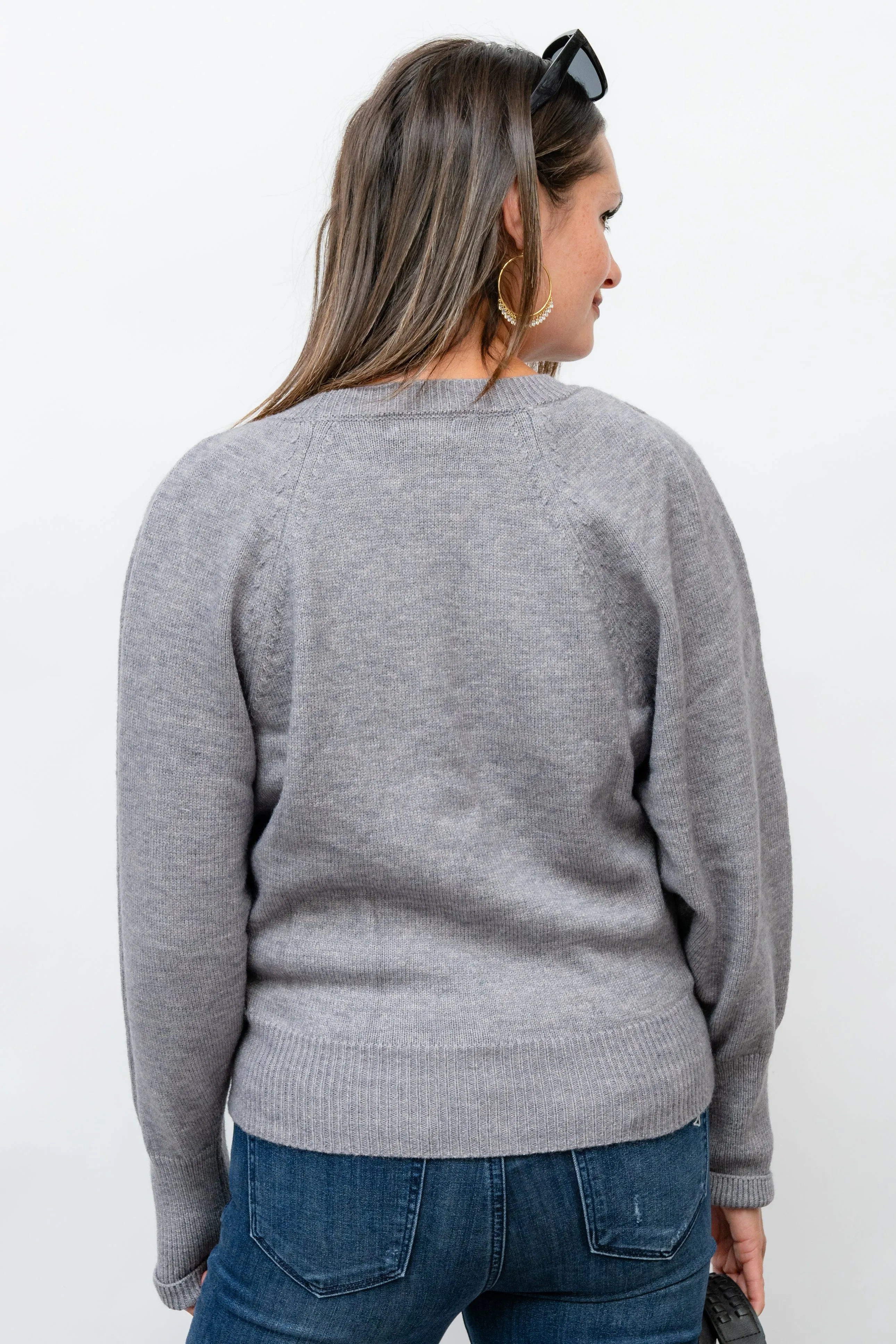 CLAUDELLE  KNIT SWEATER - GREY