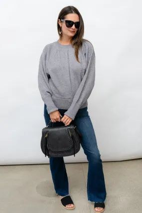 CLAUDELLE  KNIT SWEATER - GREY