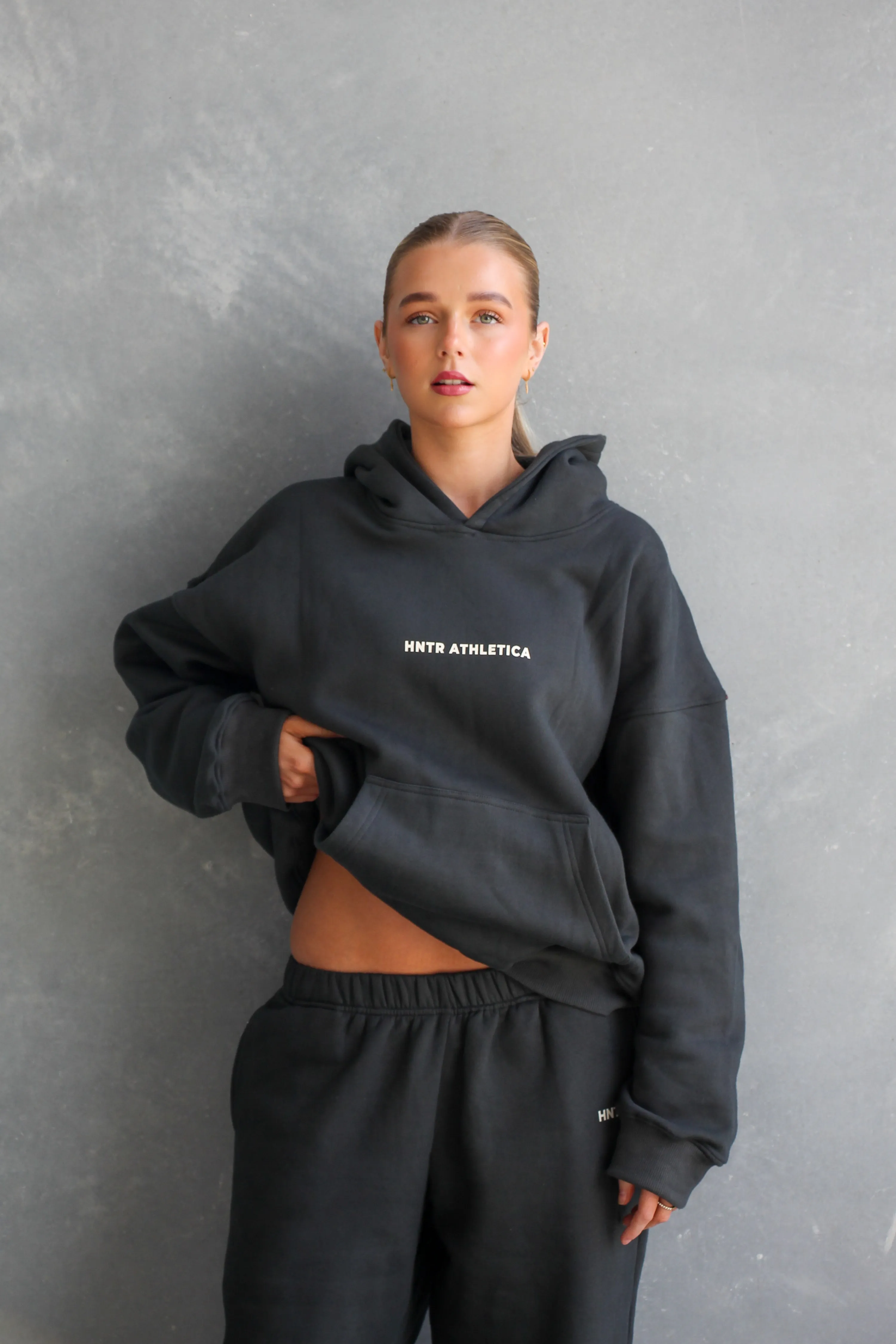 CLUB PUFF HOOD: charcoal