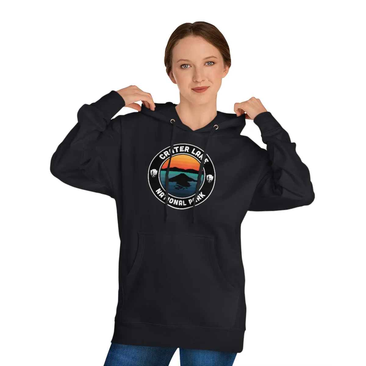Crater Lake National Park Hoodie - Round Emblem Design