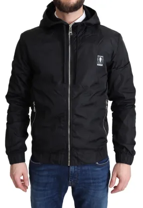 Dolce & Gabbana Black Windbreaker Hooded Sweater Jacket
