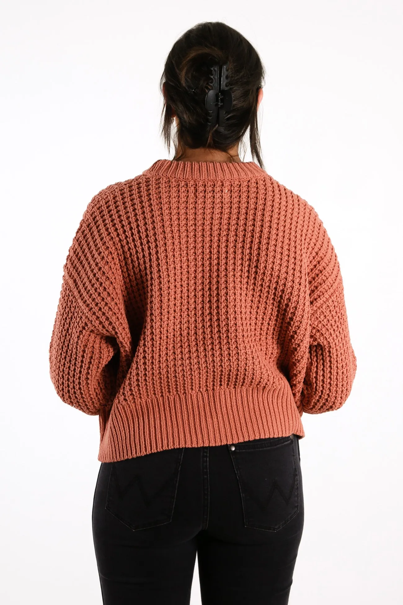 Eden Waffle Knit Jumper Terracotta