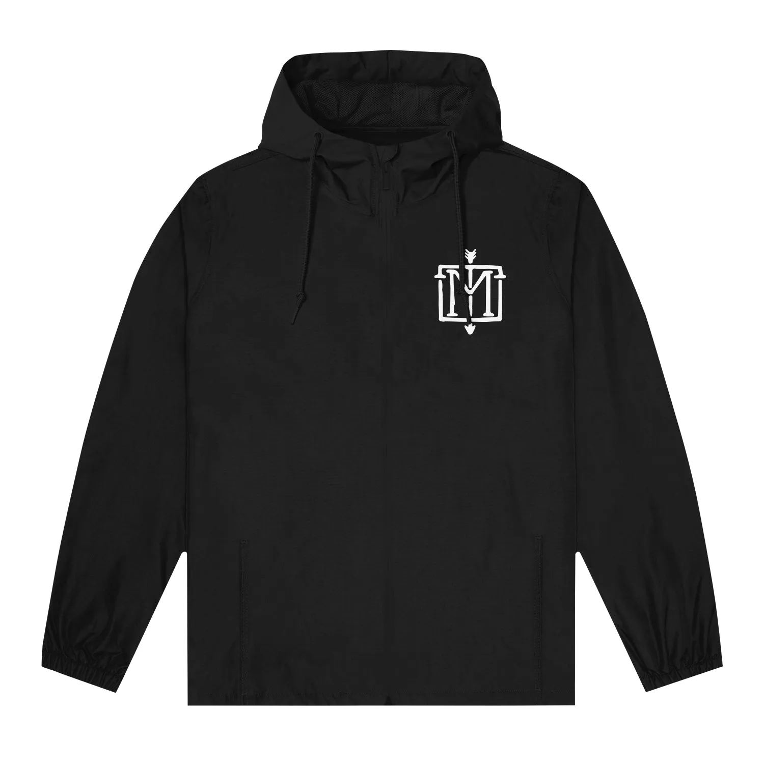 Emblem Black Windbreaker Jacket