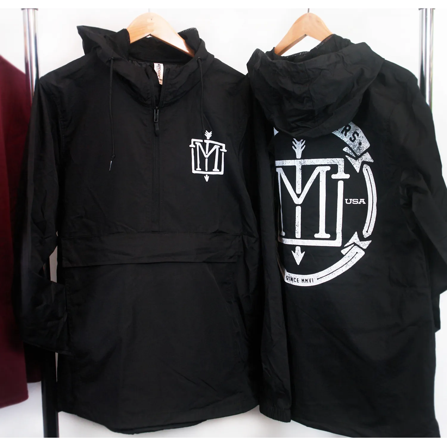 Emblem Black Windbreaker Jacket