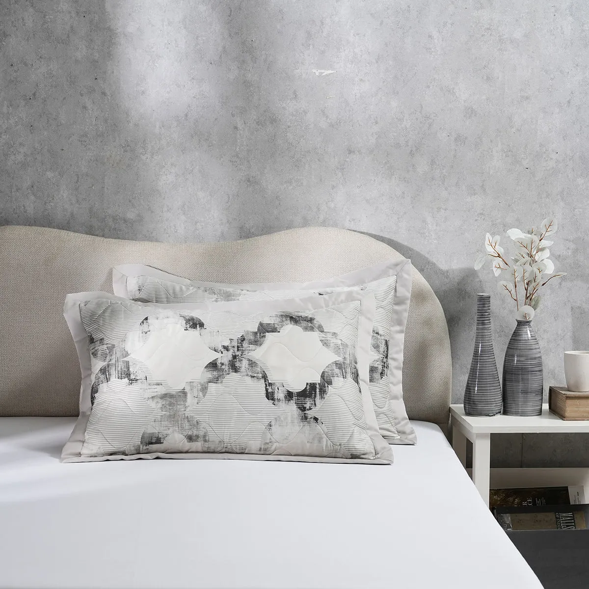 Enchanted Harmony Ogee Flent Quilted Pillow Sham Set Of 2