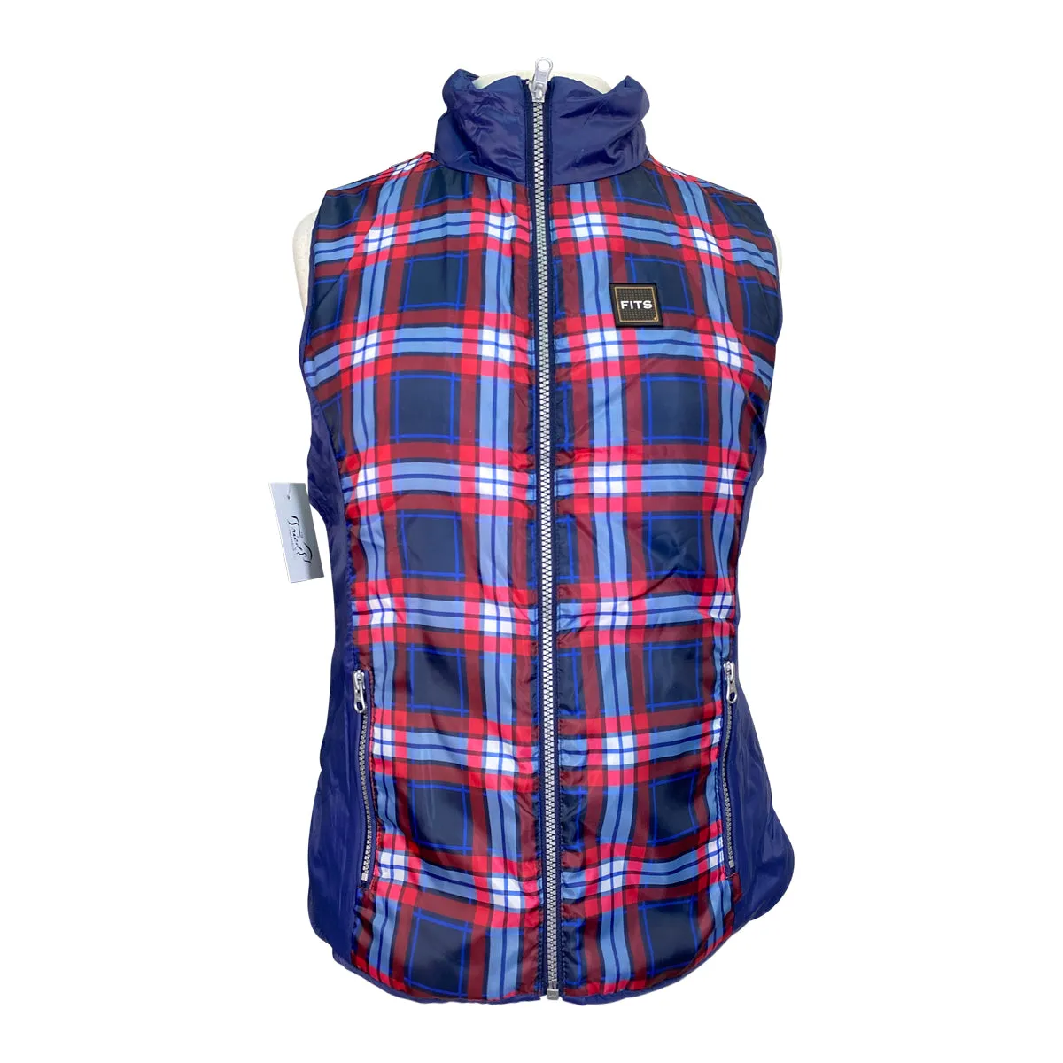 FITS 'Ainsley' Quilted Reversible Vest in Blue - Women's Medium
