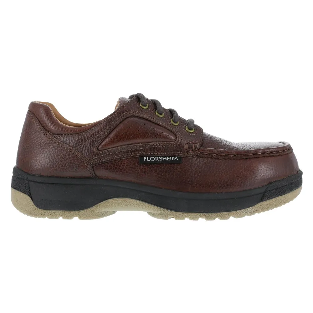 Florsheim Men's Eurocasual Moc Toe Oxford Work Shoe's Composite Toe Compadre Fs2400 In Brown