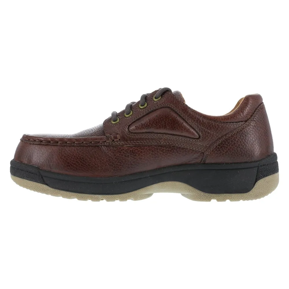 Florsheim Men's Eurocasual Moc Toe Oxford Work Shoe's Composite Toe Compadre Fs2400 In Brown
