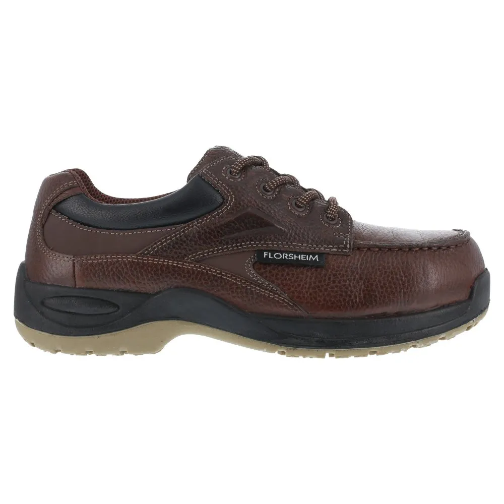 Florsheim Men's Work Shoe's Casual Moc Toe Oxford Composite Toe Rambler Creek Fs2700 In Brown