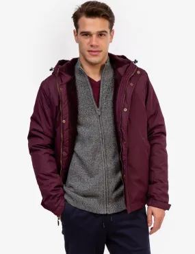 HOODED WINDBREAKER WITH SHERPA