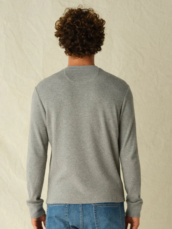 Hudson Waffle Henley in Heather Grey