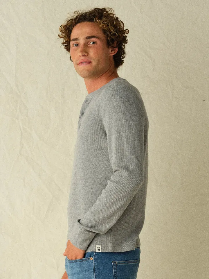 Hudson Waffle Henley in Heather Grey