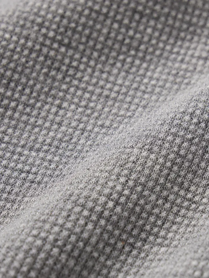 Hudson Waffle Henley in Heather Grey