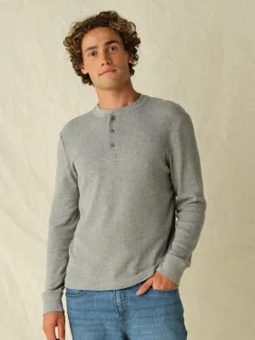 Hudson Waffle Henley in Heather Grey