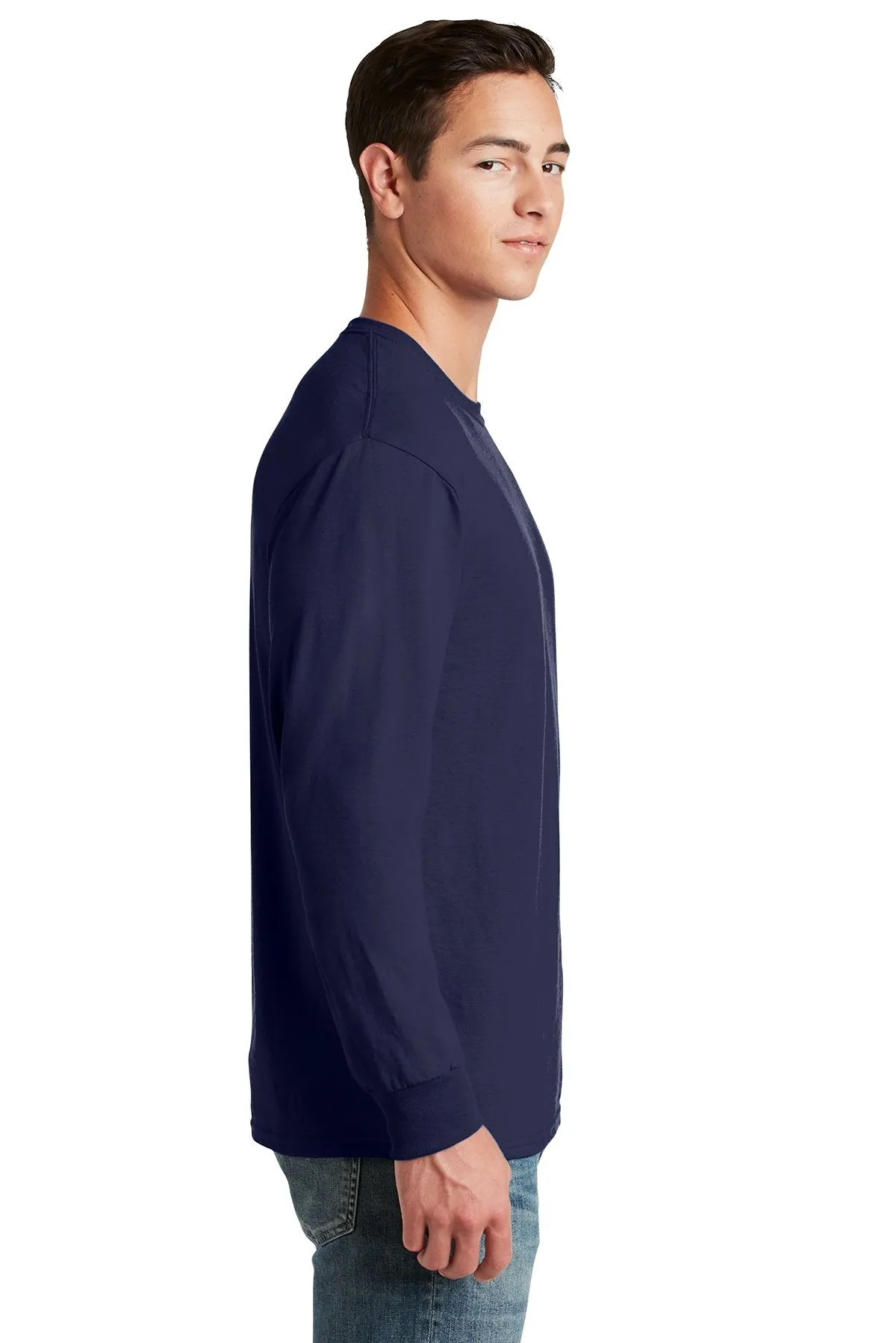 Jerzees Dri-Power 50/50 Cotton/Poly Long Sleeve T-Shirt 29LS Navy