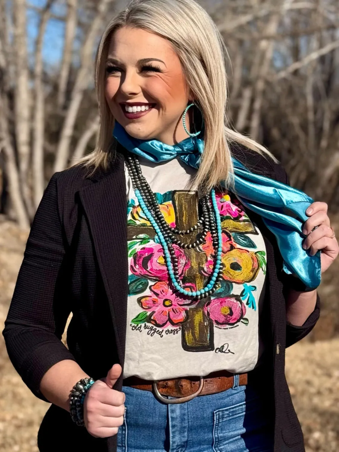 JoJo Black Waffle Blazer by Texas True Threads