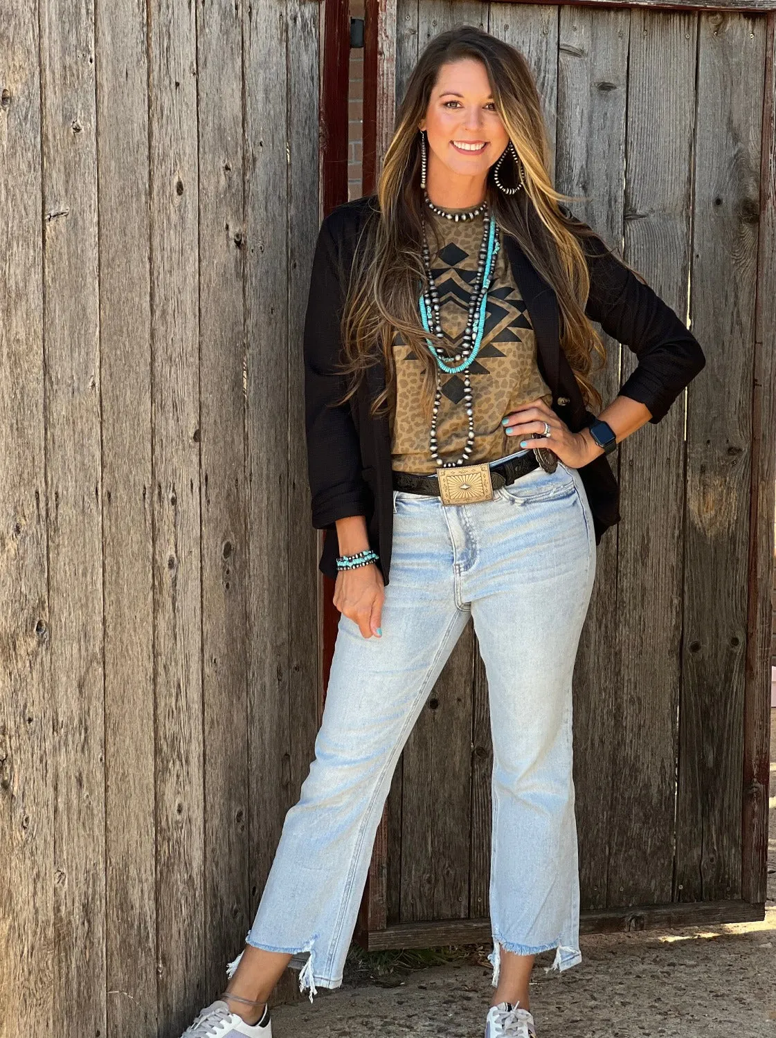 JoJo Black Waffle Blazer by Texas True Threads