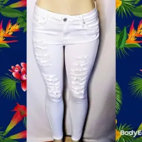 Just Black White Distressed Jeans