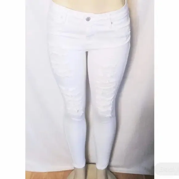 Just Black White Distressed Jeans
