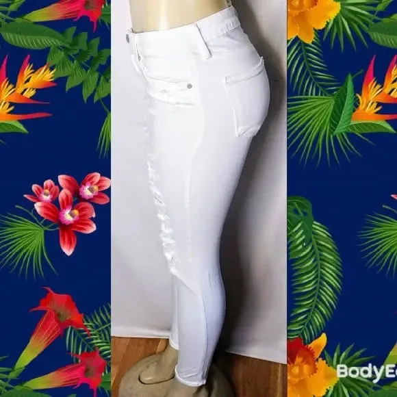 Just Black White Distressed Jeans