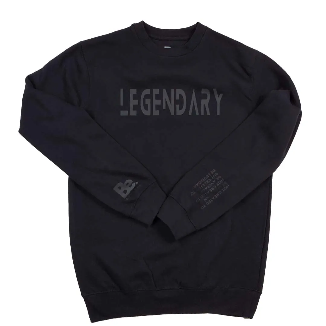 LEGENDARY PREMIUM BLACK  ON BLACK SWEATSHIRT AND JOGGER SET (UNISEX)