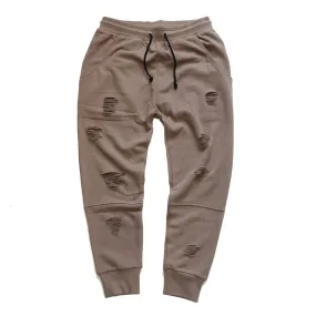 Long Live the Youth Distressed Taupe Joggers