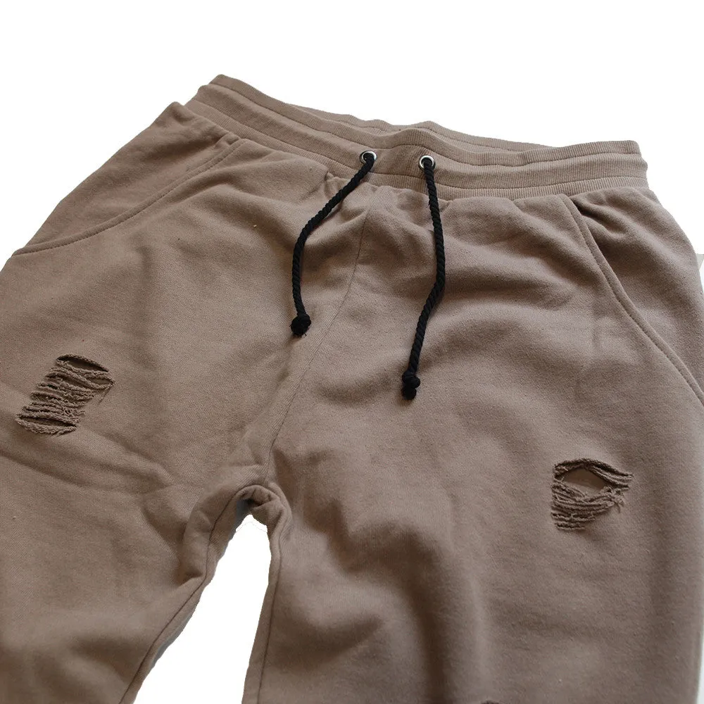 Long Live the Youth Distressed Taupe Joggers