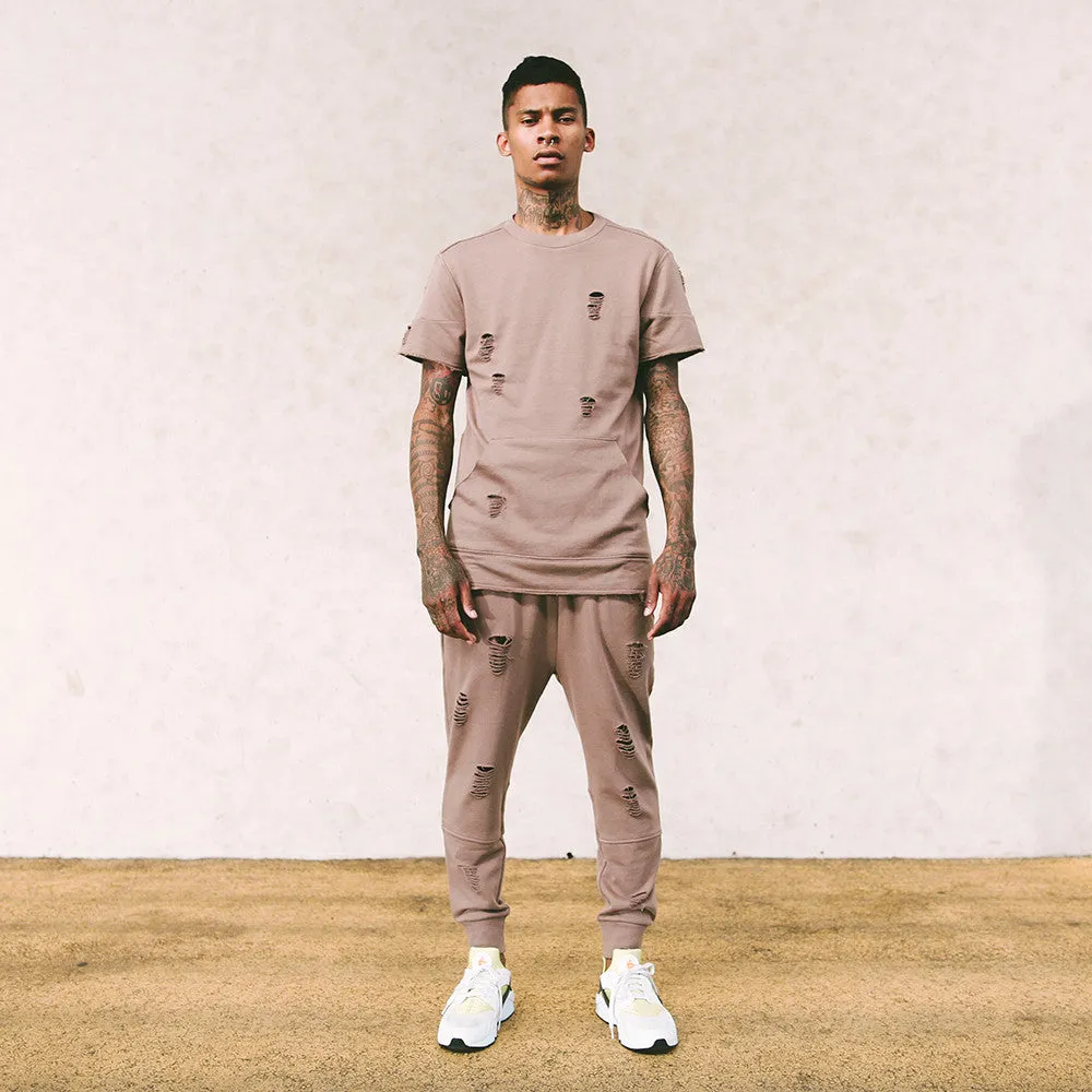 Long Live the Youth Distressed Taupe Joggers