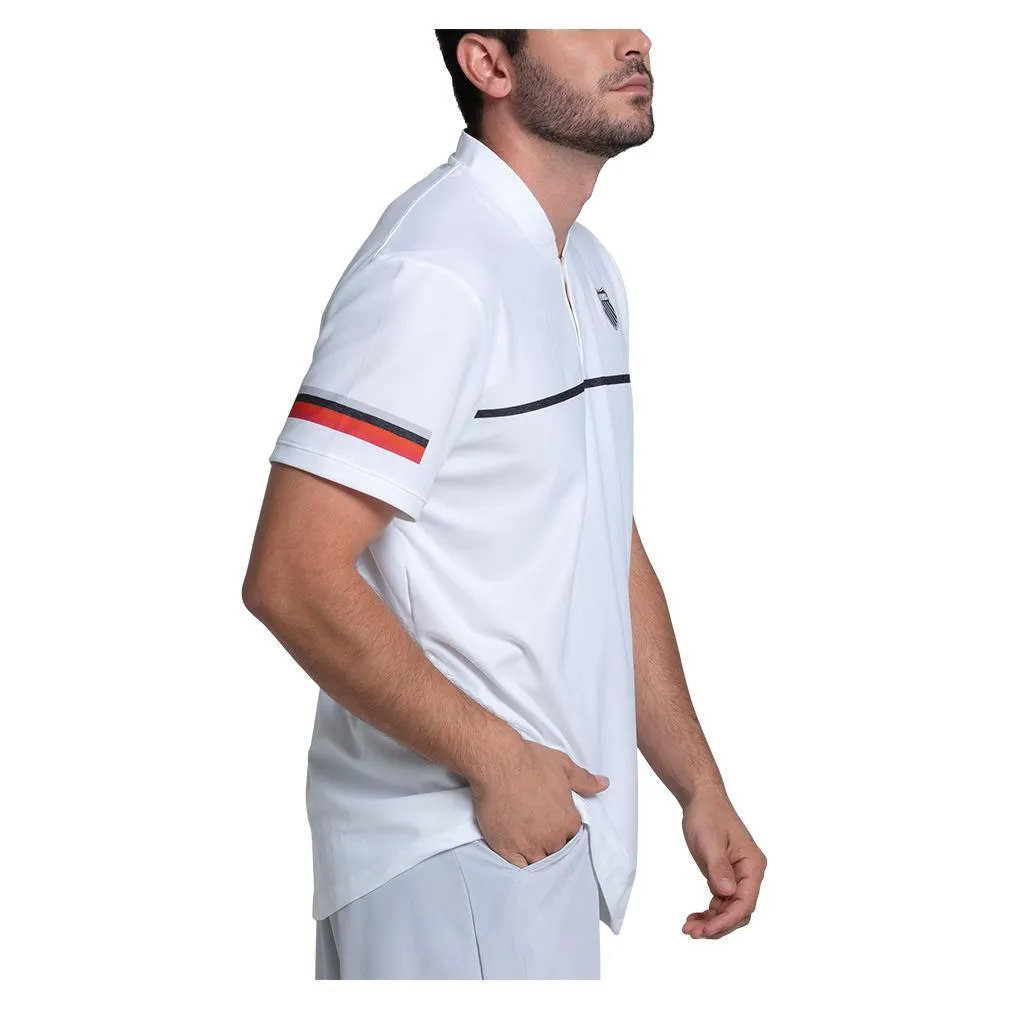 Men's Baseline Short Sleeve Tennis Henley White