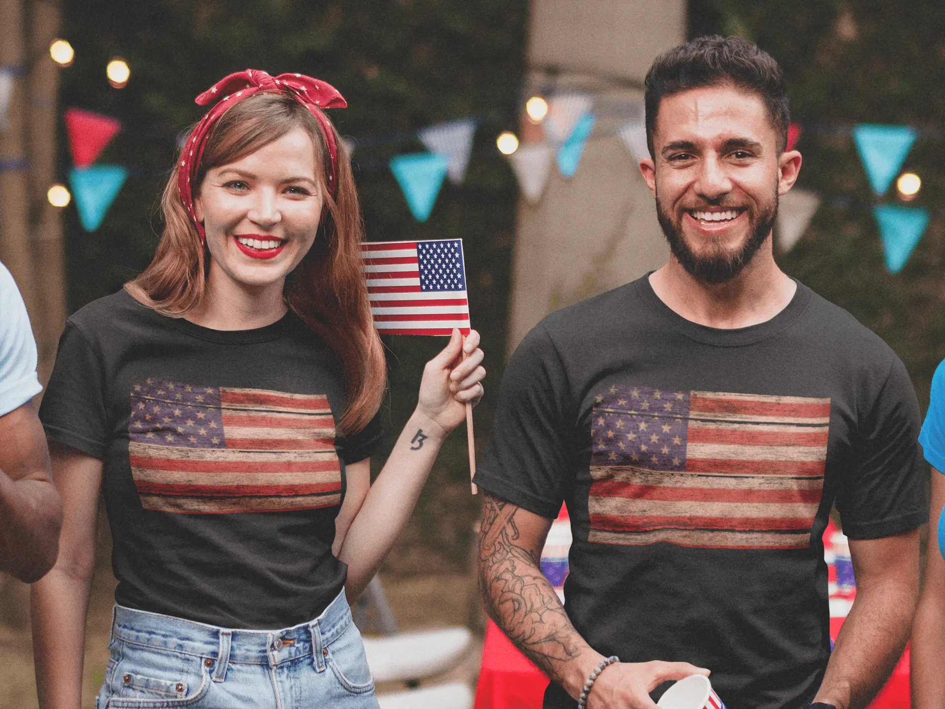 Men's Distressed USA T-shirt