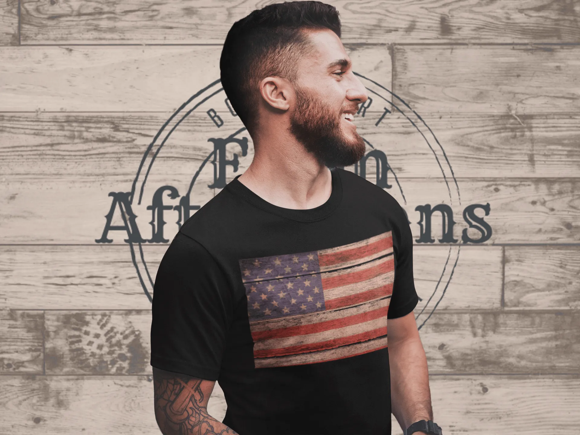 Men's Distressed USA T-shirt