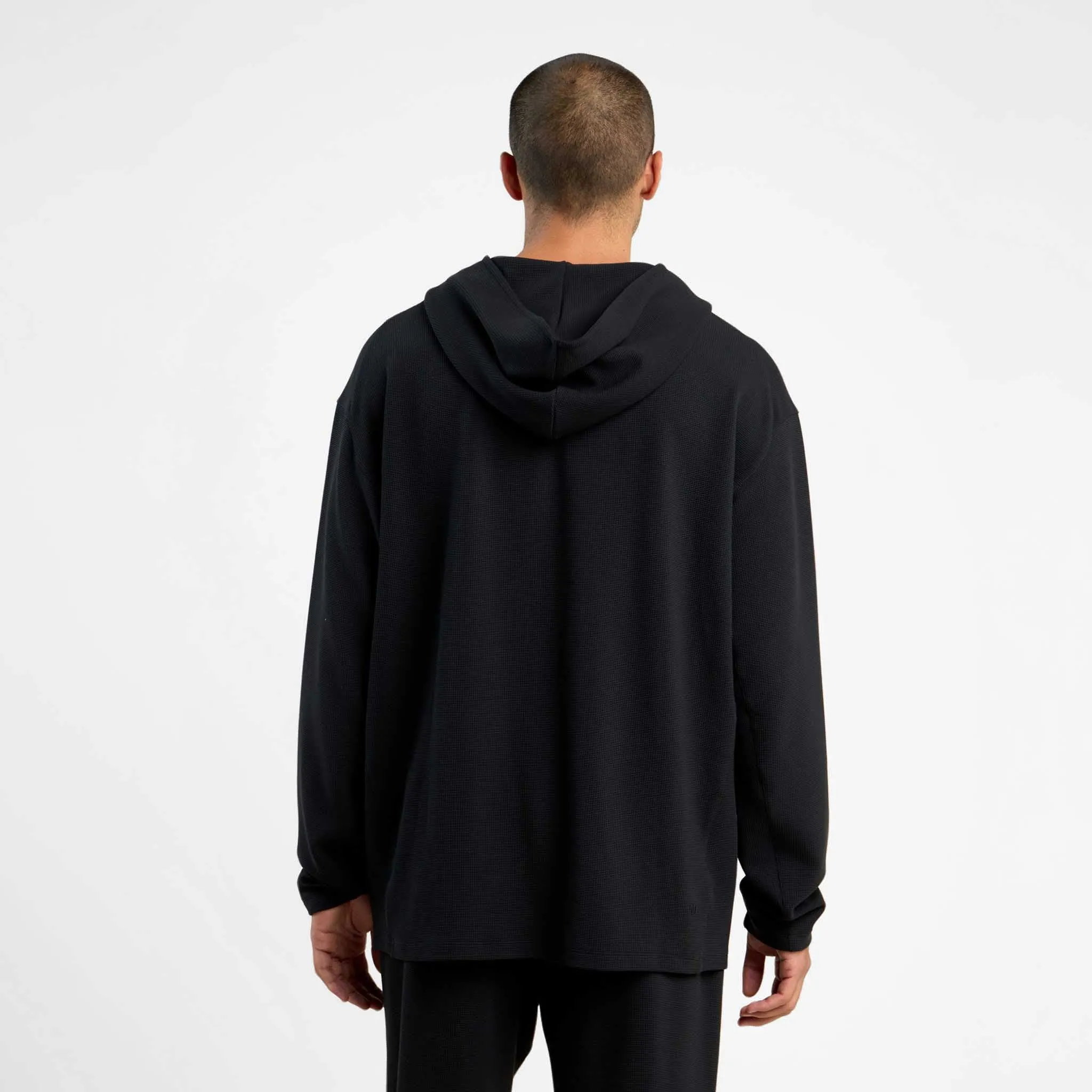 Men's Performance Waffle Hoodie | Black