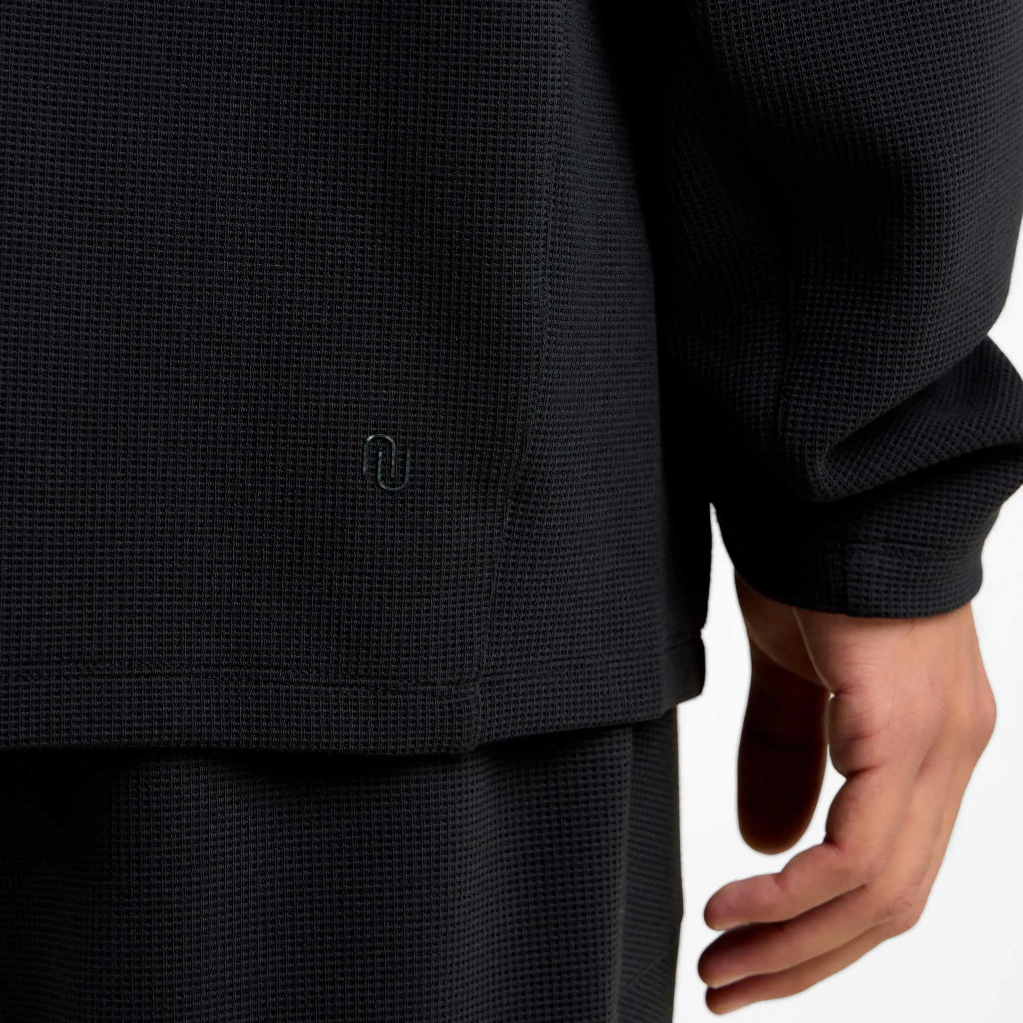 Men's Performance Waffle Hoodie | Black